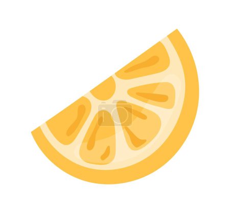 Illustration for Breakfast lemon slice concept. Citrus and juicy tropical fruit. Healthy and traditional morning meal with vitamins. Vegetarian diet. Cartoon flat vector illustration isolated on white background - Royalty Free Image