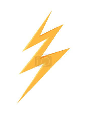 Illustration for Yellow lightning icon concept. Meteorology and electricity. Thunderstorm and thunderbolt. Voltage and power. Poster or banner. Cartoon flat vector illustration isolated on white background - Royalty Free Image