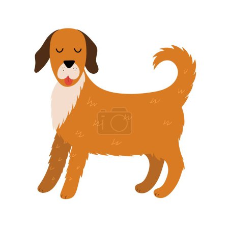 Illustration for Cute dog character in cartoon style. Funny labrador character isolated on white background. Doodle animal print for kids and nursery design. Vector illustration - Royalty Free Image