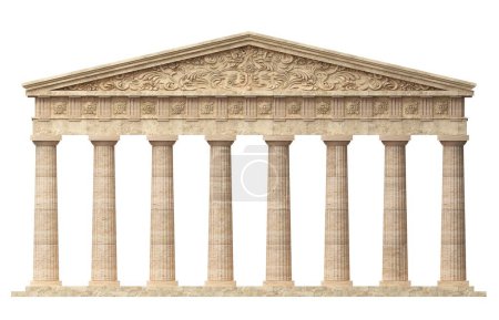 Photo for 3d illustration. Colonnade of the facade of the ancient Greek Acropolis of Athens - Royalty Free Image