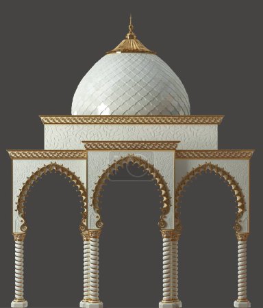 Photo for 3d illustration. Gazebo or mosque arches and dome - Royalty Free Image