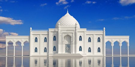 3D-Illustration. Orientalisches Palastgebäude im maurischen Stil