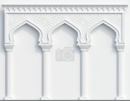 Photo for 3d illustration. Arcade in Arabic or Indian style - Royalty Free Image
