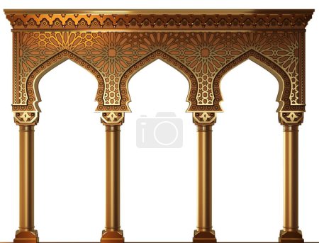 Photo for 3d illustration. Arcade in Arabic or Indian style - Royalty Free Image