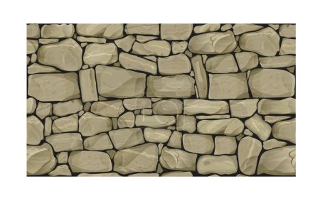 Illustration for Seamless texture of old stone. Breccia. Classic vintage brickwork of the facade. Vector graphics - Royalty Free Image