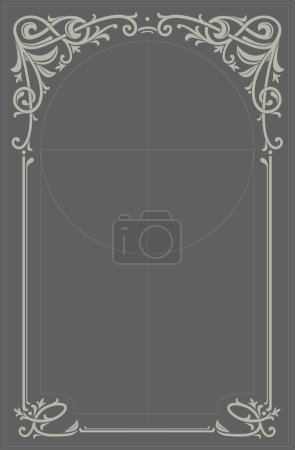 Ilustración de Clásico ornamental art nouveau álbum marco con arco. Plantilla vectorial - Imagen libre de derechos