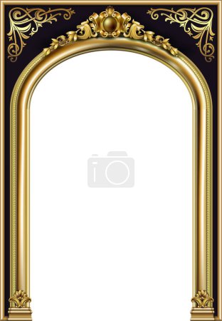Illustration for Baroque arched theatrical golden box. Vector graphics - Royalty Free Image