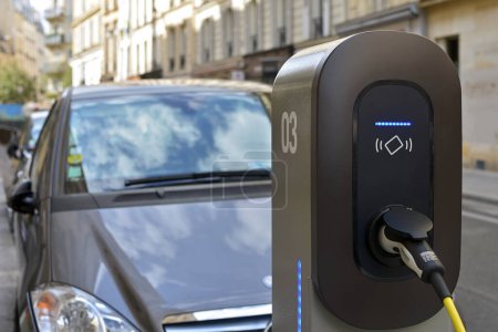 Photo for Charging station for electric cars in Paris - Royalty Free Image