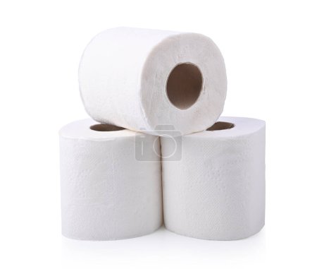 Toilet paper, white tissues isolated on white background
