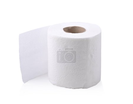 Foto de Papel higiénico, pañuelos blancos sobre fondo blanco - Imagen libre de derechos