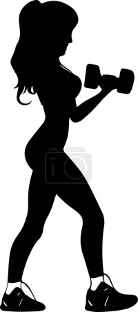 Téléchargez les illustrations : Une fille faisant du yoga silhouette vectorielle - en licence libre de droit