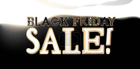 Photo for Black Friday sale. Phrase written with a whimsical font consist of a letter in a various fusion style isolated on a black background - Royalty Free Image