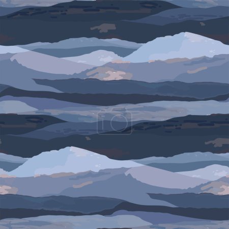 Téléchargez les illustrations : Vector repeated seamless pattern of abstract mountain shapes - en licence libre de droit