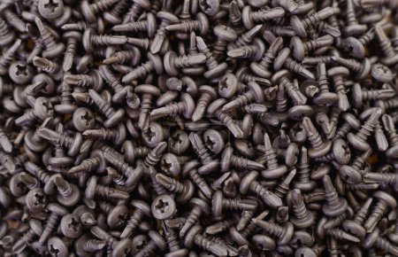 Photo for Steel screws used in handicrafts background texture. - Royalty Free Image