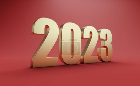 Téléchargez les photos : New Year 2023 Creative Design Concept - 3D Rendered Image - en image libre de droit