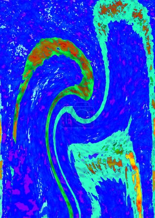 Foto de Pintura fluida abstracta natural con técnica de tinta de alcohol. Los suaves colores de ensueño crean líneas onduladas transparentes - Imagen libre de derechos