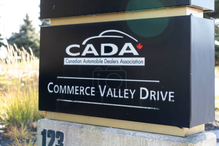 Photo for Thornhill, Ontario, Canada - January 16, 2021: Sign of Canadian Automobile Dealers Association (CADA) in Thornhill, Ontario, Canada, a Canadian association representing new car and truck dealers. - Royalty Free Image