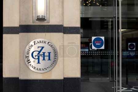 Photo for Toronto, Canada - November 9, 2020: The entrance to Zarek Taylor Grossman Hanrahan LLP (ZTGH) office in Toronto, Canada. ZTGH is an insurance defense law firm. - Royalty Free Image
