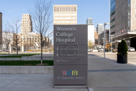 Photo for Toronto, Canada - November 20, 2020: Womens College Hospital (WCH) sign is shown in Toronto on November 20, 2020. WCH is a teaching hospital in downtown Toronto. - Royalty Free Image