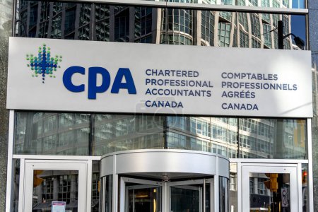 Foto de Toronto, Canadá - 24 de octubre de 2019: Sede de CPA Canadá en Toronto. Contadores profesionales fletados de Canadá (CPA Canadá) representa la profesión contable canadiense. - Imagen libre de derechos