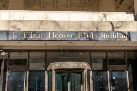 Photo for Washington, DC, USA- January 12, 2020: Entrance of Federal Bureau of Investigation (FBI) headquarters building in Washington, DC, USA. - Royalty Free Image