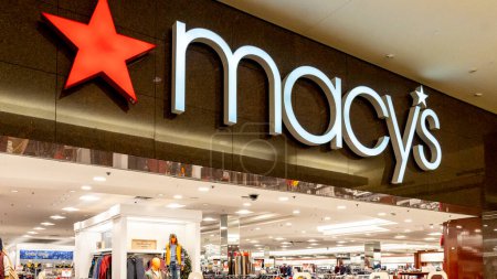 Photo for Pittsburgh, Pennsylvania, USA - January 10, 2020: Close up of Macy's store sign in a mall in Pittsburgh, Pennsylvania, USA. Macy's is an American department store chain founded in 1858. - Royalty Free Image