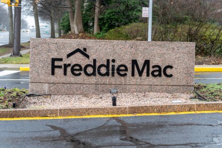 Photo for Tysons Corner, Virginia, USA- January 14, 2020: Freddie Mac sign at its headquarters in Tysons Corner, Virginia, USA, Freddie Mac is a public government-sponsored enterprise (GSE). - Royalty Free Image