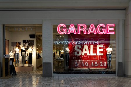 Photo for Tysons Corner, Virginia, USA- January 14, 2020: Garage store in Tysons Corner, Virginia, USA. Garage is a Canada-based clothing store, primarily targeting the teenage girl demographic. - Royalty Free Image