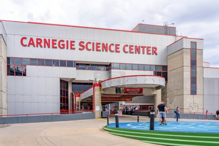 Photo for Pittsburgh, Pennsylvania, USA - January 11, 2020: Entrance of Carnegie Science Center in Pittsburgh, Pennsylvania, USA. - Royalty Free Image