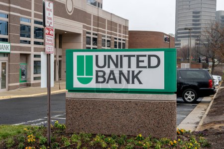 Photo for Tysons Corner, USA- January 14, 2020: Sign and logo of United Bank at one of the branch in Tysons Corner, USA. United Bank is an Americana local bank. - Royalty Free Image