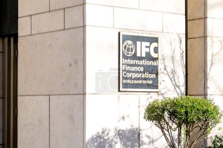 Photo for Washington, DC, USA- January12, 2020: IFC sign in Washington, DC, USA. The International Finance Corporation (IFC) is a financial institution offers investment, advisory, and asset-management services - Royalty Free Image