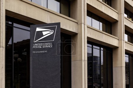 Foto de Washington, DC, EE.UU. - 13 de enero de 2020: Sede del Servicio Postal de los Estados Unidos en Washington DC. El Servicio Postal de los Estados Unidos es una agencia independiente del Poder Ejecutivo de los Estados Unidos. - Imagen libre de derechos
