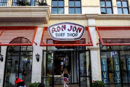 Photo for Orlando, FL, USA - January 28, 2022: Close up of Ron Jon Surf Shop sign on the building. Ron Jon Surf Shop is a surfer-style retail store chain. - Royalty Free Image