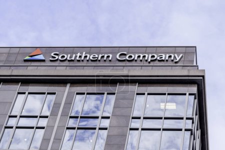 Photo for Atlanta, Georgia, USA - January 16, 2020: Sign of Southern Company on its headquarters building in Atlanta, Georgia, USA. Southern Company is an American gas and electric utility holding company. - Royalty Free Image