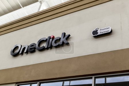 Photo for Orlando, Florida, USA- February 5, 2020: OneClick sign outside of the store in Orlando, Florida, USA; OneClick is an Apple authorized reseller and service provider. - Royalty Free Image