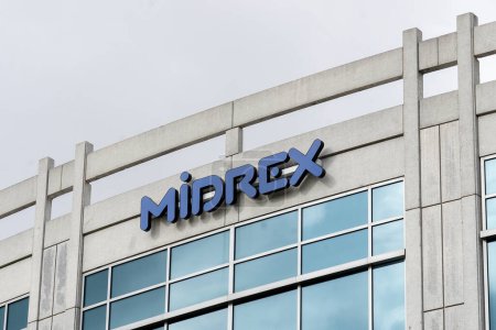 Photo for Charlotte, North Carolina, USA - January 15, 2020: Sign of the Midrex Technologies Inc on the headerquarters building in Charlotte. Midrex provides engineering services. - Royalty Free Image