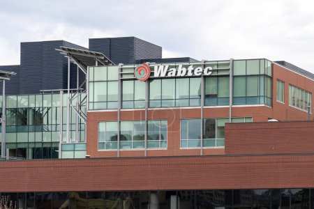 Photo for Pittsburgh, Pennsylvania, USA - January 11, 2020: Wabtec Corporation building in Pittsburgh, Pennsylvania, USA. Wabtec Corporation is an American company. - Royalty Free Image