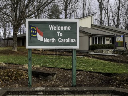 Photo for DavNorth Carolina, USA - January 15, 2020: North Carolina Welcome sign at North Carolina Welcome Centers USA. North Carolina is a U.S. state located in the southeastern region of the United States. - Royalty Free Image
