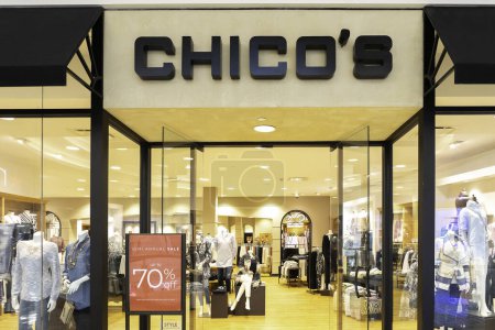 Photo for Tysons Corner, Virginia, USA- January 14, 2020: Chico's storefront in the Tysons Corner Center in Virginia, USA. Chico's FAS is an American women's clothing and accessories retailer. - Royalty Free Image