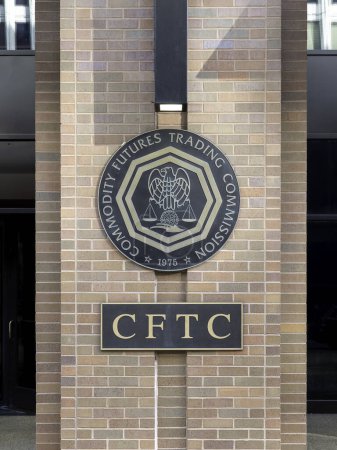 Photo for Washington, D.C., USA- January 12, 2020: Sign of The U.S. Commodity Futures Trading Commission (CFTC) on their headquarters building in Washington; CFTC is an agency of the US government. - Royalty Free Image