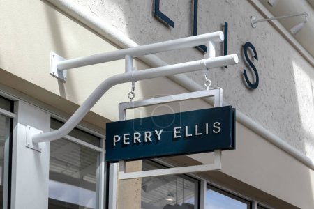 Photo for Orlando, Florida, USA- February 24, 2020: Perry Ellis store sign in Orlando, Florida, USA. Perry Ellis International, Inc. is a designer and distributor of apparel, accessories and fragrances. - Royalty Free Image