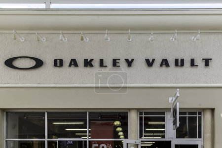 Photo for Orlando, Florida, USA - February 24, 2020: Oakley Vault storefront at Vineland Premium Outlets in Orlando, Florida, a chain retailer for its sporty line of sunglasses, goggles. - Royalty Free Image