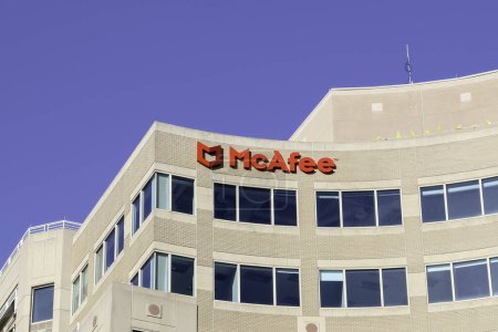 Photo for Reston, Virginia, USA - March 1, 2020: McAfee sign on its office building in Reston, Virginia, USA. McAfee, LLC is an American global computer security software company - Royalty Free Image