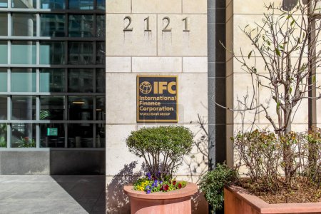 Photo for Washington D.C., USA - March 1, 2020: IFC entrance to their headquarters building in Washington, D.C. The International Finance Corporation (IFC) is a financial institution. - Royalty Free Image