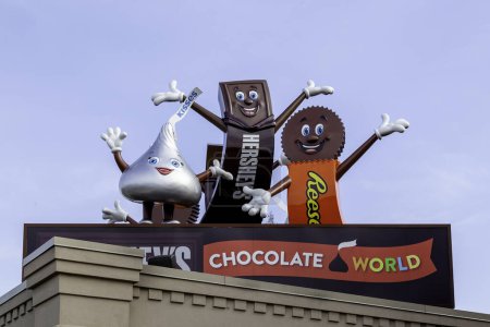 Téléchargez les photos : Pennsylvanie, New York, États-Unis - 2 mars 2020 : Hersheys Chocolate World Connexion Pennsylvanie, New York, États-Unis. Hershey est une entreprise américaine et l'un des plus grands fabricants de chocolat au monde - en image libre de droit