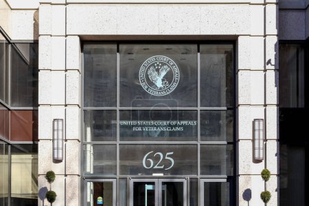 Photo for Washington D.C., USA - March 1, 2020: Entrance to United States Court of Appeals for Veterans Claims in Washington D.C., the federal court hears appeals from the Board of Veterans Appeals. - Royalty Free Image