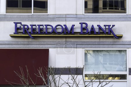 Photo for Washington D.C., USA - March 1, 2020: Freedom bank sign at one of the branch in Washington D.C., USA. - Royalty Free Image