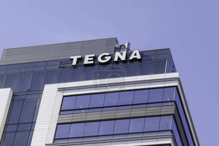 Photo for Tysons Corner, Virginia, USA- March 1, 2020: TEGNA sign on the building in Tysons Corner, Virginia. Tegna Inc. is an American publicly traded broadcast, digital media and marketing services company. - Royalty Free Image