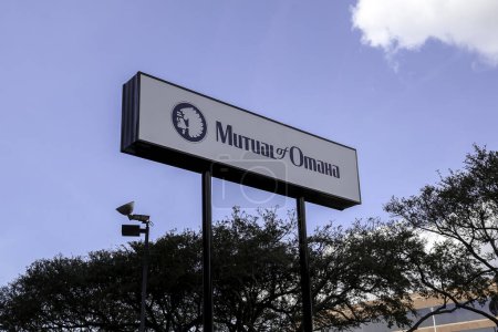 Photo for Tampa, Florida, USA - February 23, 2020: Ground sign of Mutual of Omaha Advisors - Northern Florida in Tampa, Florida, USA. Mutual of Omaha is a Fortune 500 mutual insurance and financial services. - Royalty Free Image