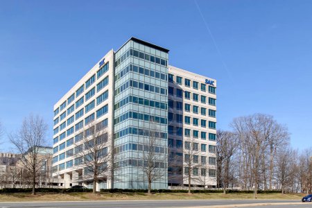 Photo for Tysons Corner, Virginia, USA- March 1, 2020: SAIC office building in Tysons Corner, Virginia, USA, an American company provides government services and information technology support. - Royalty Free Image